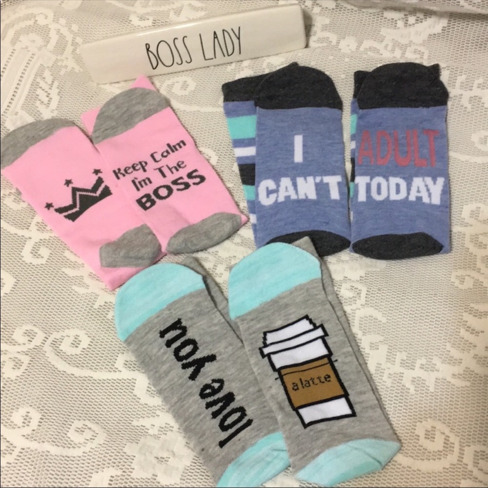 Ladies Funny Fashion Socks Set of 3 NWT